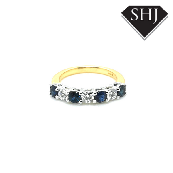18ct Yellow Gold Sapphire and Diamond S0.79ct D 0.49ct