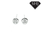 18ct White Gold 0.30ct Rubover Earring