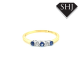 18ct Yellow Gold Sapphire and Diamond Eternity Ring