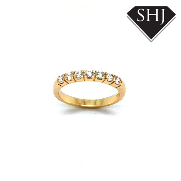 18ct Yellow Gold 7 Stone Diamond Eternity Ring