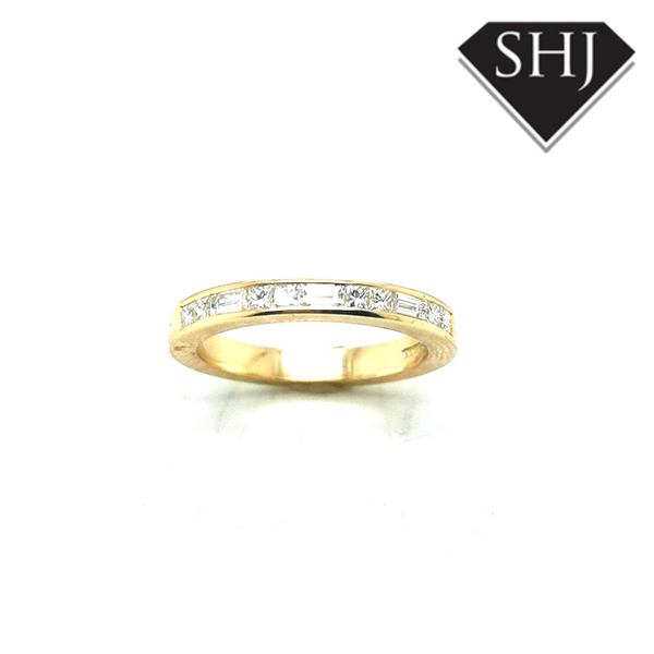 18ct Yellow Gold Diamond Eternity Princess Cut Ring