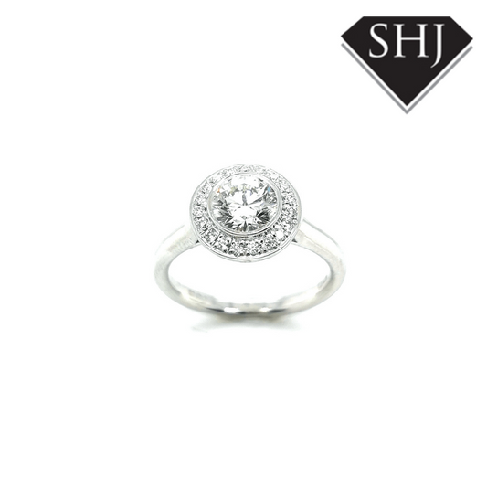 Platinum Halo Diamond Cluster Ring