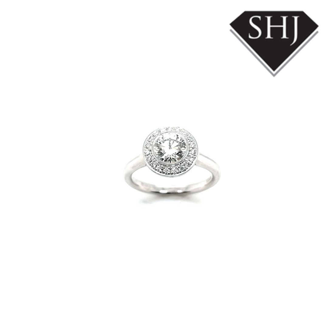 Platinum Halo Diamond Cluster Ring