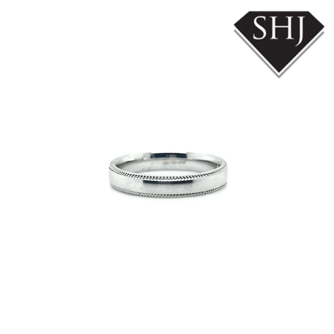 Platinum Wedding Ring Beaded Edge