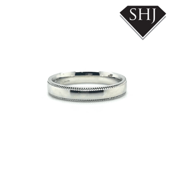 Platinum Wedding Ring Beaded Edge