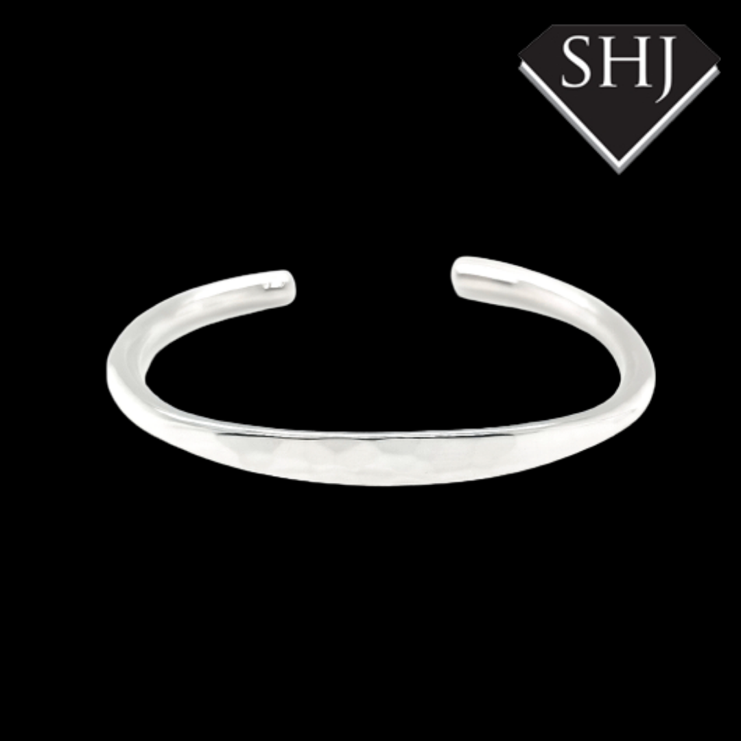 Silver Hammered Bangle