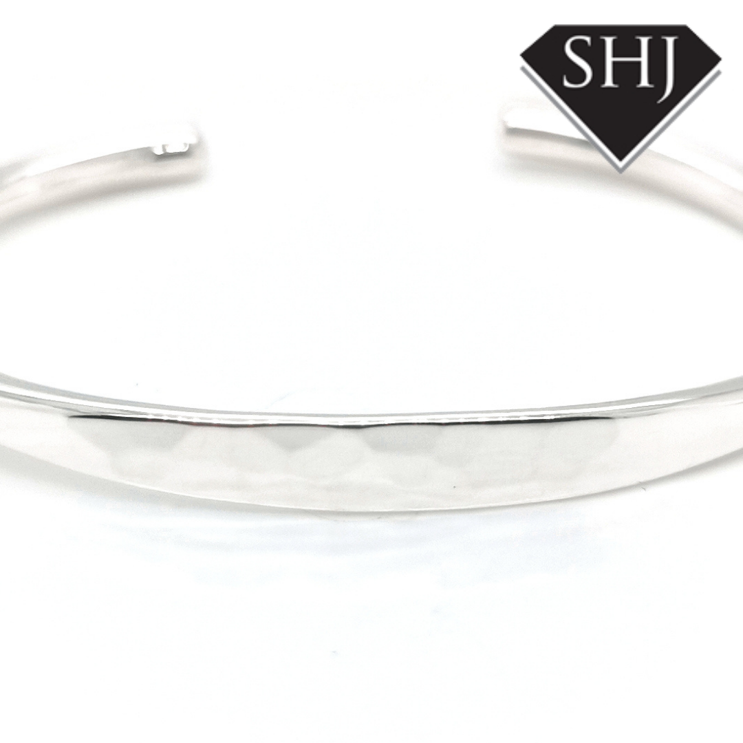 Silver Hammered Bangle