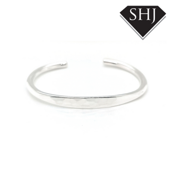 Silver Hammered Bangle