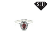 Platinum Rhodalite Garnet and Diamond Cluster Ring