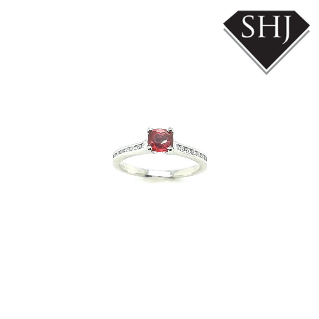Platinum Ruby and Diamond Ring