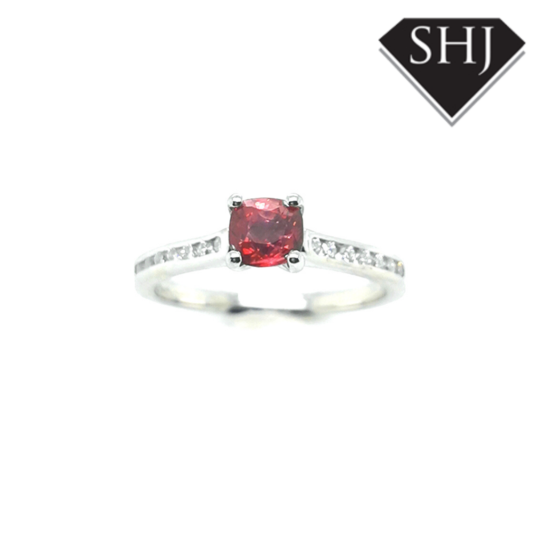 Platinum Ruby and Diamond Ring