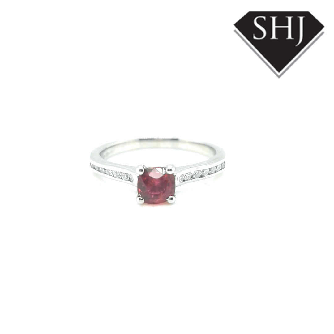 Platinum Ruby and Diamond Ring