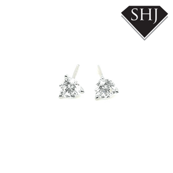 14ct White Gold Diamond Earrings
