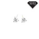 14ct White Gold Diamond Earrings