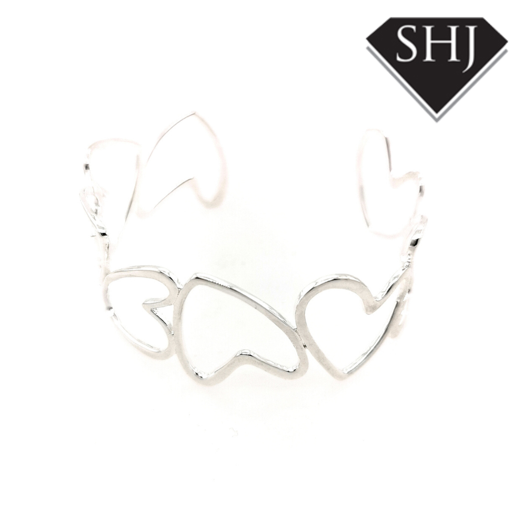 Lumi Hearts Silver Bangle