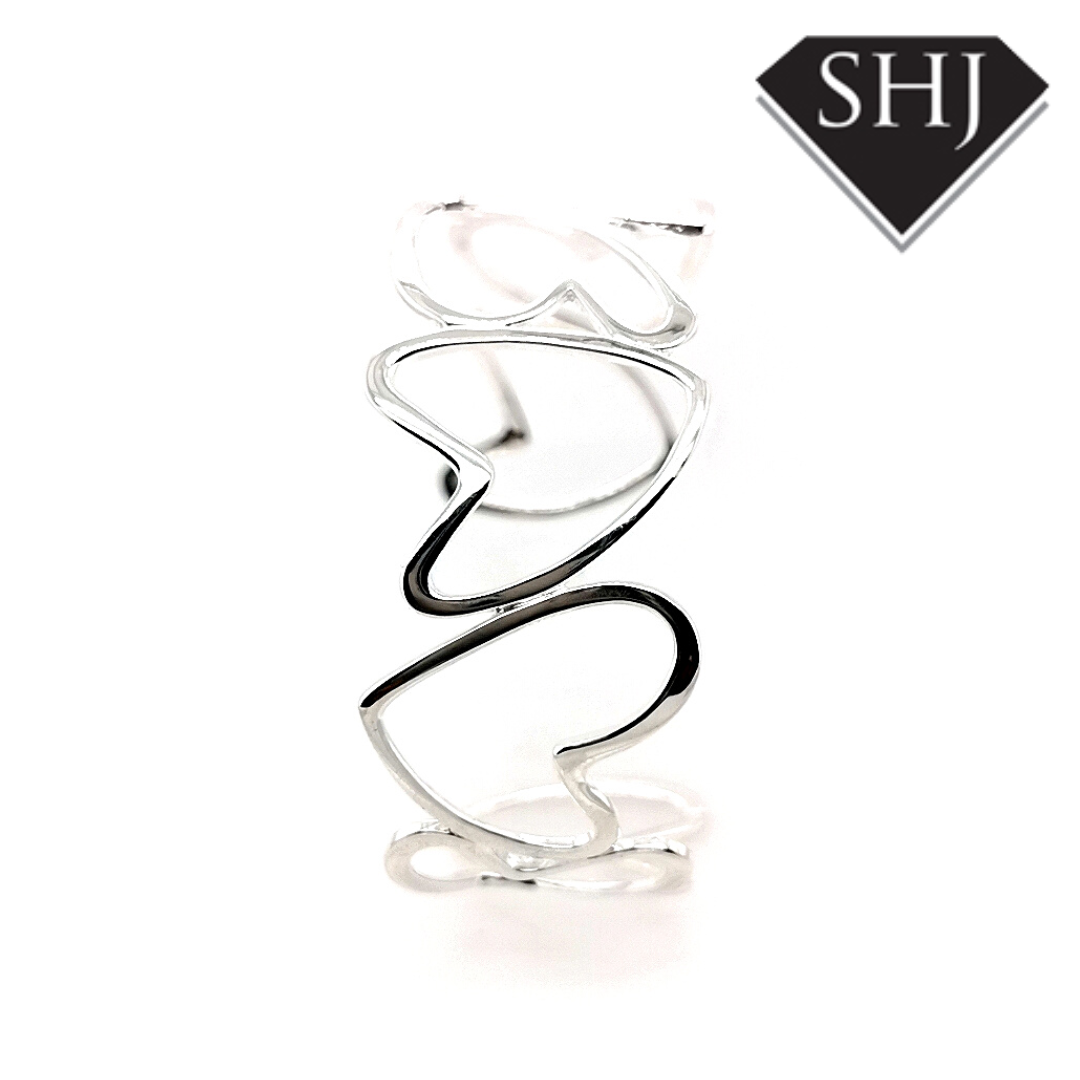 Lumi Hearts Silver Bangle