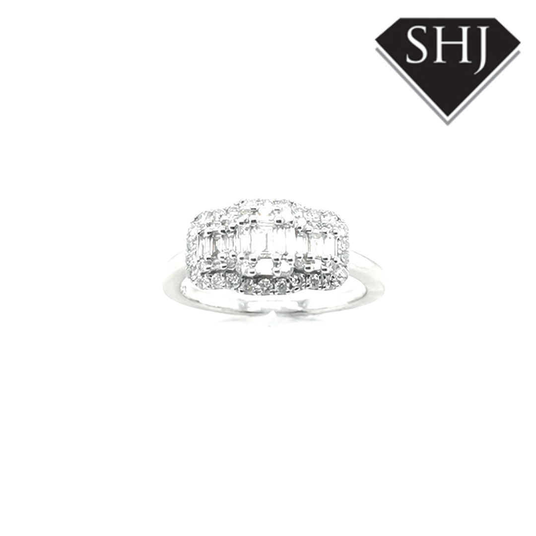 9ct White Gold Diamond Cluster Ring 0.68ct