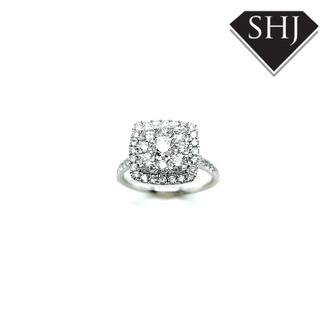 9ct White Gold Diamond Cluster Ring 1.70ct