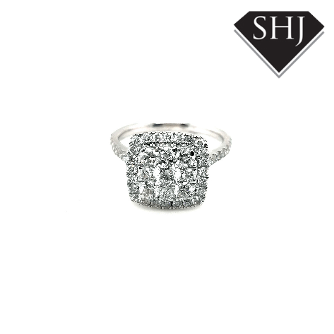 9ct White Gold Diamond Cluster Ring 1.70ct