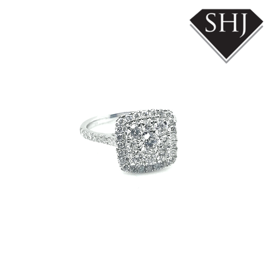 9ct White Gold Diamond Cluster 1.70ct