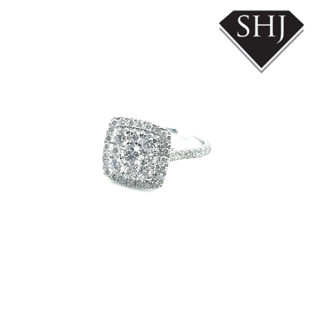 9ct White Gold Diamond Cluster 1.70ct