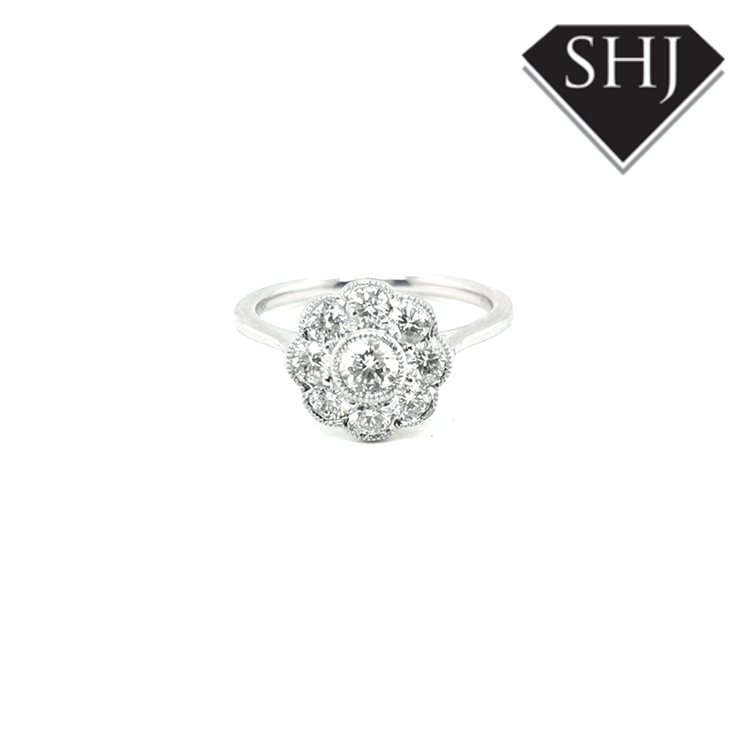 Platinum Diamond Cluster Ring 1.01ct