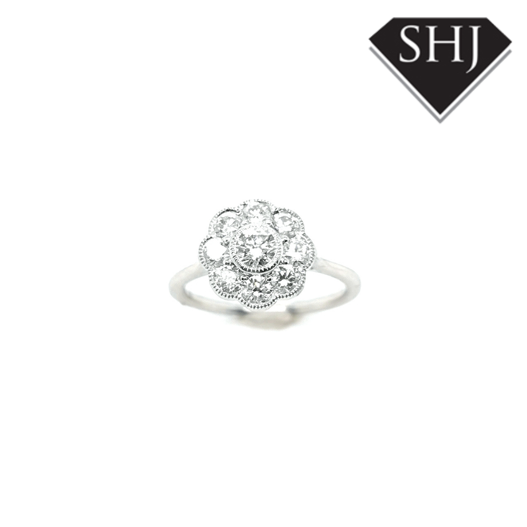 Platinum Diamond Cluster Ring 1.01ct