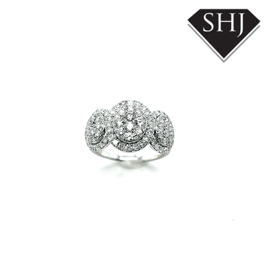 9ct White Gold Diamond Cluster Ring