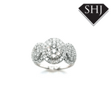 9ct White Gold Diamond Cluster Ring