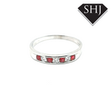 9ct White Gold Ruby and Diamond Eternity Ring