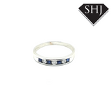 9ct White Gold Sapphire and Diamond Eternity Ring  0.1ct