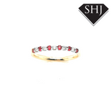 9ct Yellow Gold Ruby and Diamond Eternity Ring 0.10ct