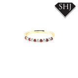 9ct Yellow Gold Ruby and Diamond Eternity Ring 0.10ct