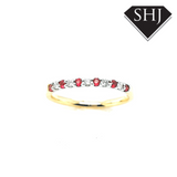 9ct Yellow Gold Ruby and Diamond Eternity Ring 0.10ct
