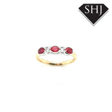 9ct Yellow Gold/White Gold Ruby and Diamond Eternity Ring