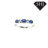 9ct White Gold Sapphire and Diamond Eternity Ring