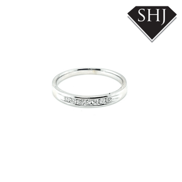 9ct White Gold Channel Set Diamond Eternity Ring