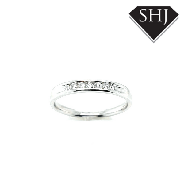 9ct White Gold Channel Set Diamond Eternity Ring