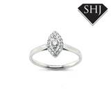9ct White Gold Marquise Shaped Diamond Ring