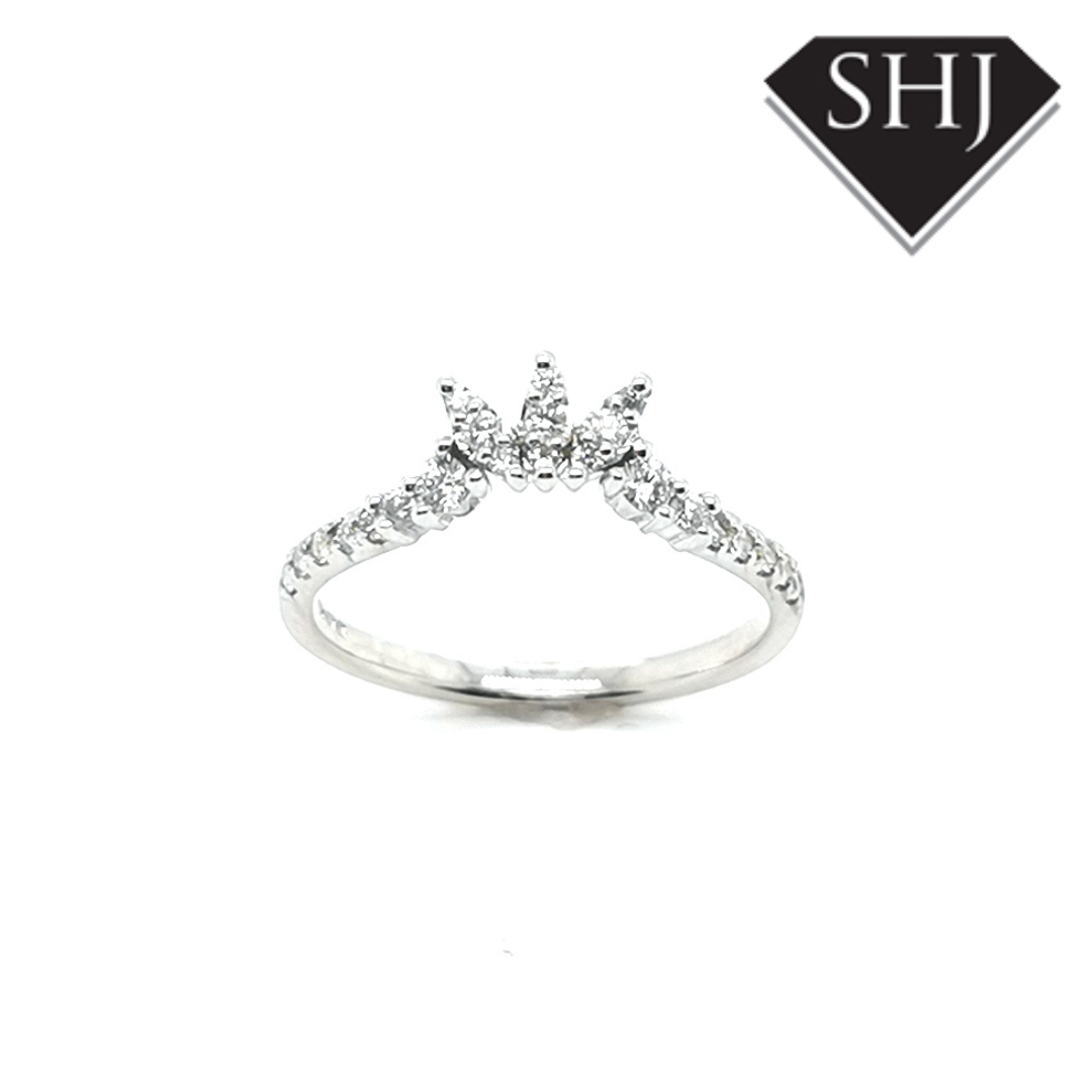 9ct White Gold Crown Diamond Eternity Ring
