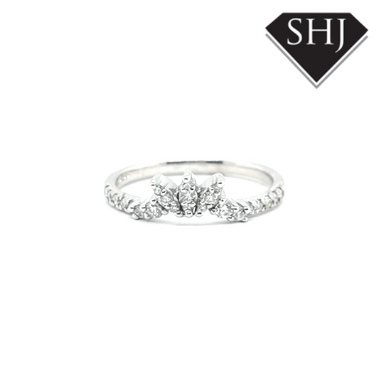 9ct White Gold Crown Diamond Eternity Ring