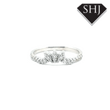 9ct White Gold Crown Diamond Eternity Ring