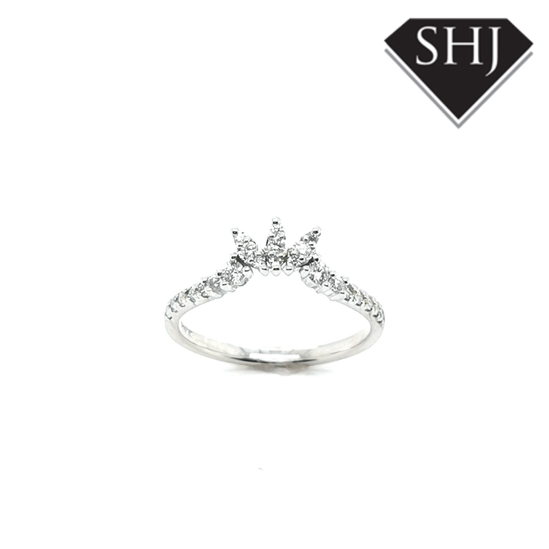 9ct White Gold Crown Diamond Eternity Ring