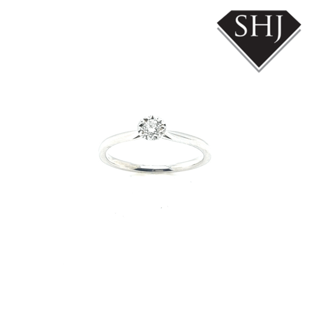 9ct White Gold Diamond Single Stone