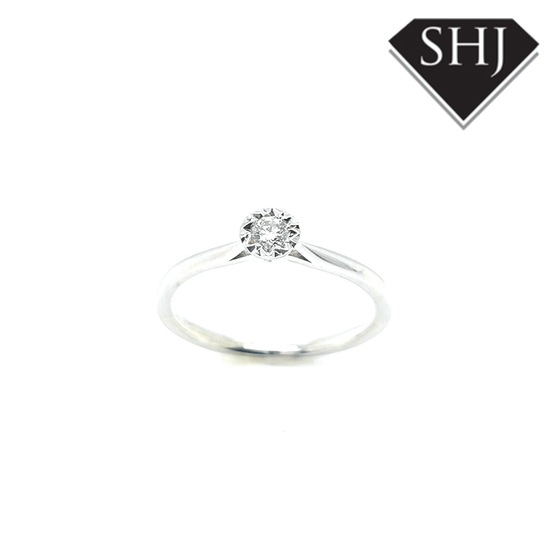 9ct White Gold Diamond Single Stone