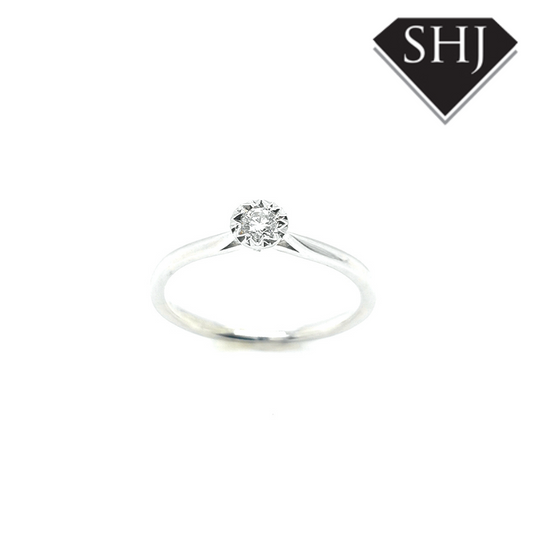 9ct White Gold Diamond Single Stone