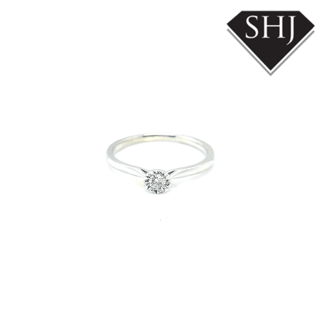 9ct White Gold Diamond Single Stone