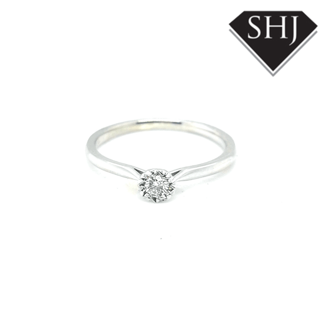 9ct White Gold Diamond Single Stone