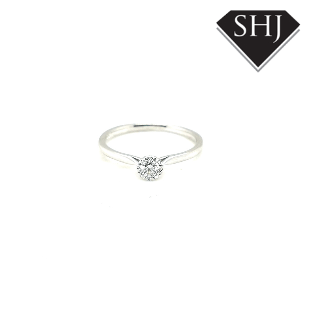 9ct White Gold Diamond Ring