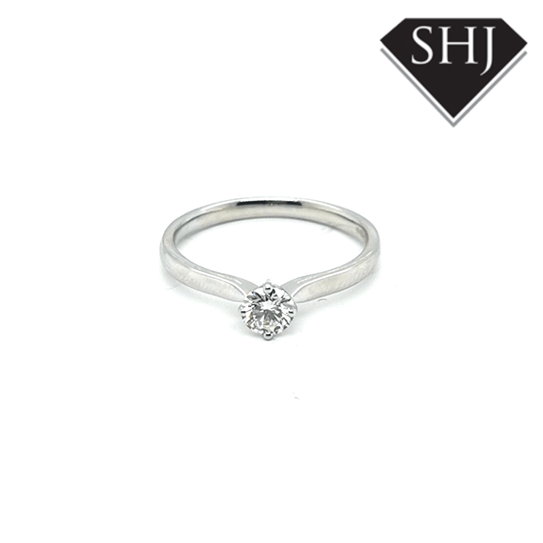 9ct White Gold Diamond Single Stone Ring